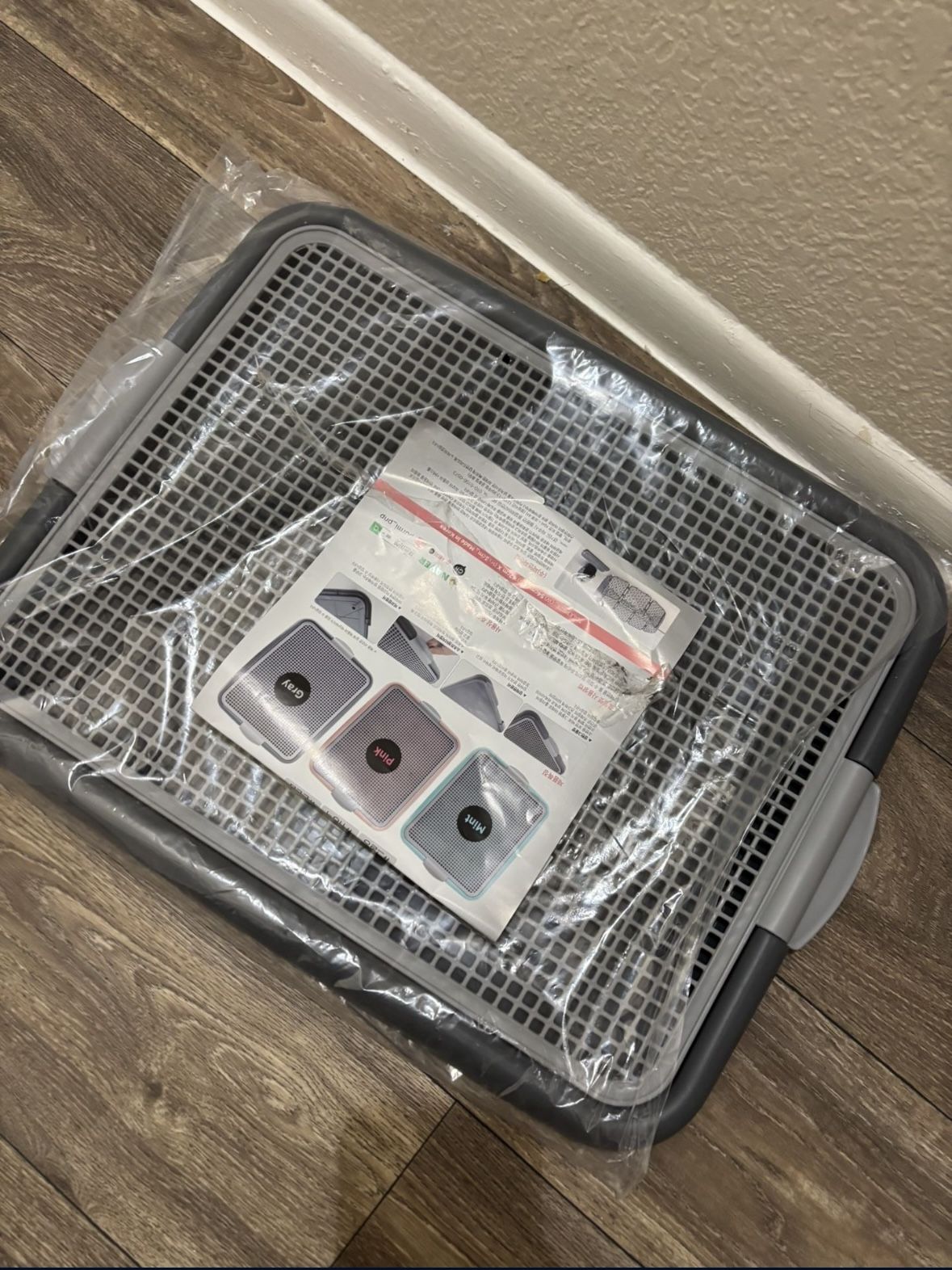 Mesh Training Toilet Potty Tray for Puppy and Small Size Dog 20.3 x 16.3 x 1.2 inch (Gray+Gray)