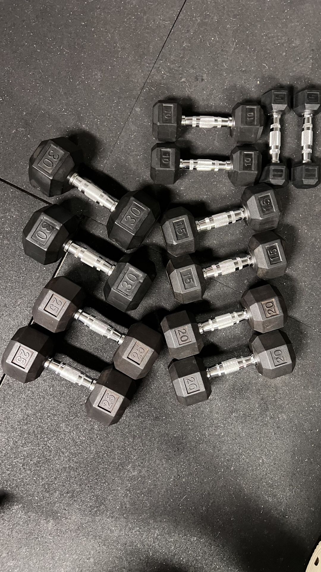 Dumbbell Lot (Rubber) Set 5lbs - 30lbs