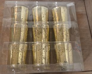 Gold Mercury Glass Votive Candle Holders Set of 9