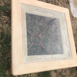  Wood Metal And Glass Center Table 