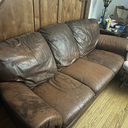 Leather Couch and Loveseat