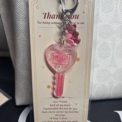 Pink Key Bag Charm