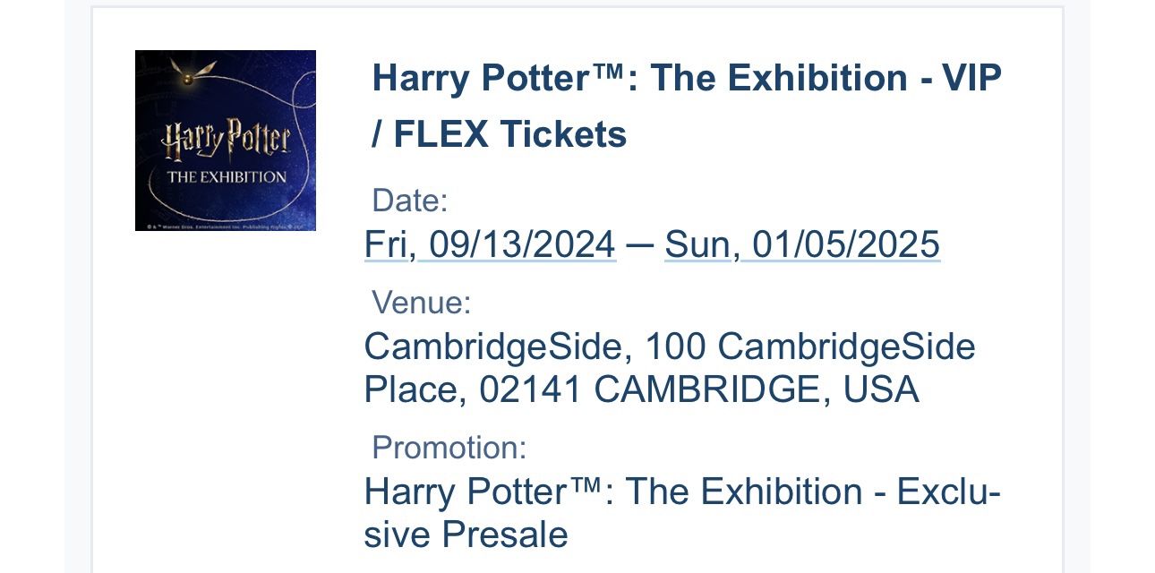VIP Harry Potter: The experience FLEX Tickets