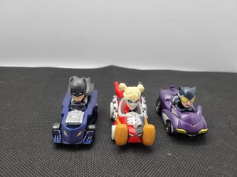 Batman Harley Quinn Catwoman Mini Cars Toy Figure Lot DC Comics