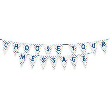 Customizable Multicolor Polka Dot Pennant Banner Yard Sign, 15ft