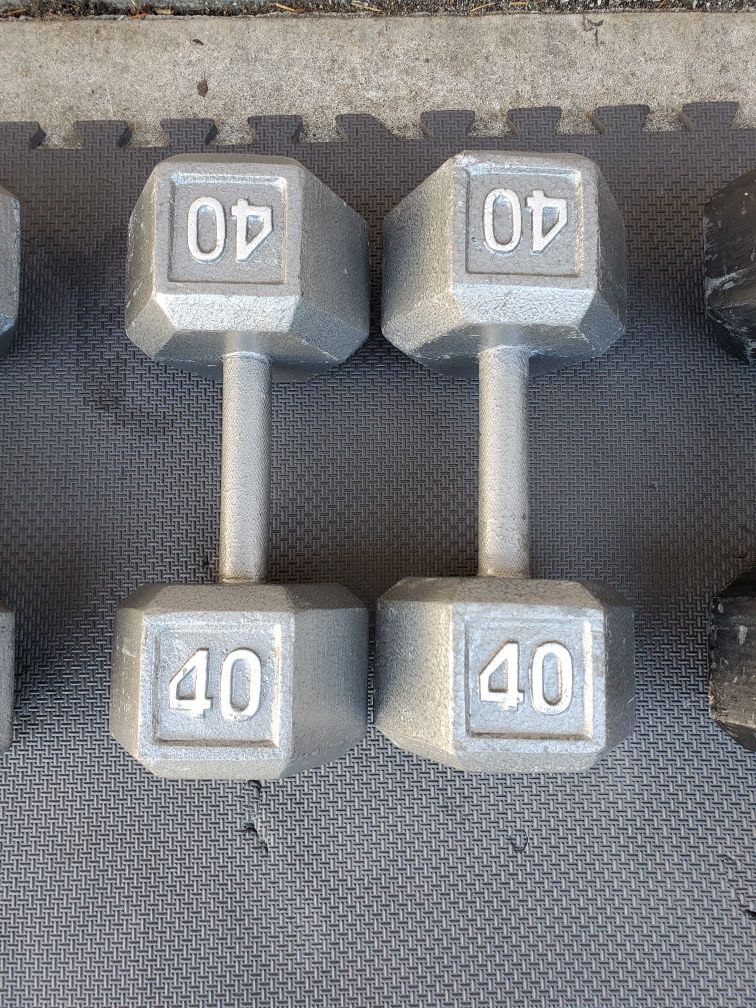 Pair Of 40s Dumbells Free Weights