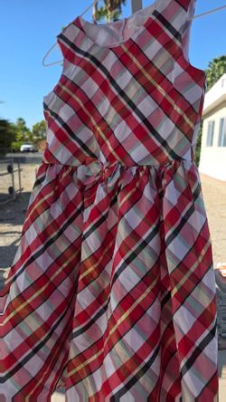 Girls Plaid Sleeveless Dress