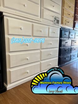 White nine drawer dresser pinewood cajonera cómoda chest