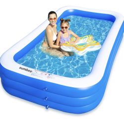 Sumbee Inflatable Swimming Pool for Kiddie Adults Kids, 120" X 72" X 22"