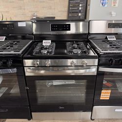 Brand New Midea 6.1 Cu. Ft. Stainless Freestanding Gas Range mgr30s2ast