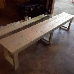 Handmade Wood 7’ Bench