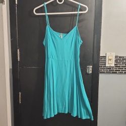 Max Rave Turquoise Spaghetti Strap Dress