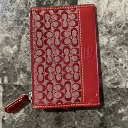 Red Authentic Coach Credit Card Wallet