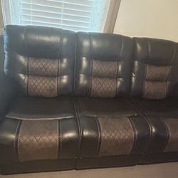 3 Piece All Reclining with Charging outlets 