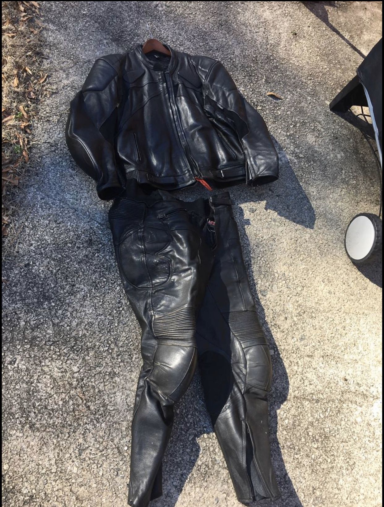 Black top n bottom Leather Motorcycle Gear