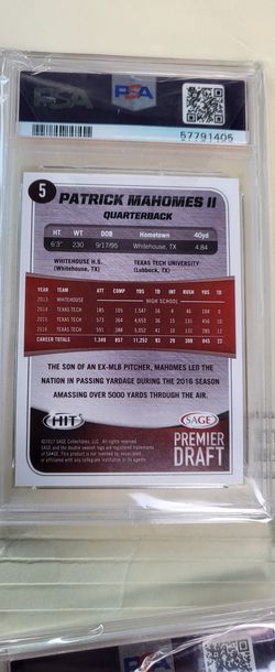 Patrick Mahomes Premier Draft Card Thumbnail