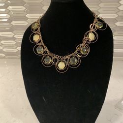 Vintage Gold Tone Circles Necklace