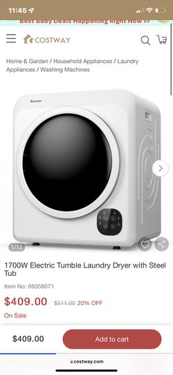 Costway Portable Dryer : White for Sale in Upland, CA - OfferUp