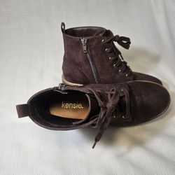 Kensie Women's Kasha Lace-Up Ankle Boots - Borwn Suade Boots