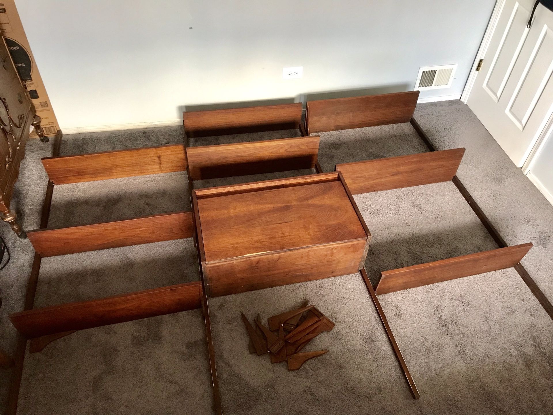 gorgeous Mid century Danish MCM floating wall shelving unit - three bay