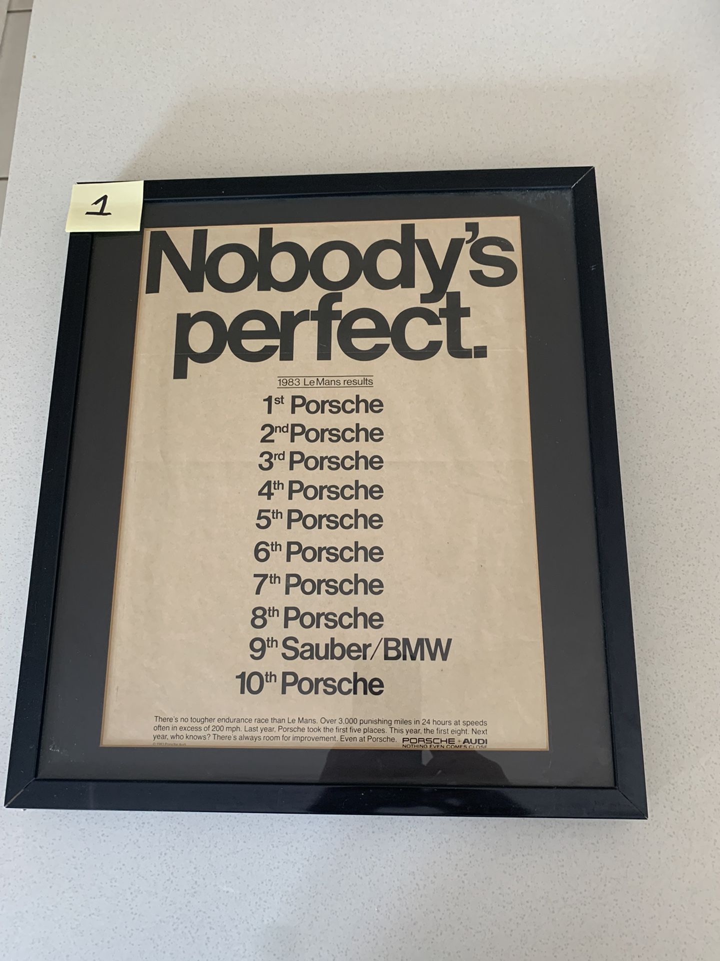 Original Nobody’s Perfect Porsche Poster