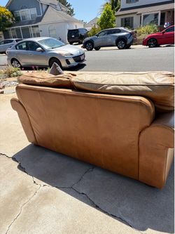 Leather loveseat