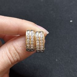 Earrings 14k Gold with Diamond For Women