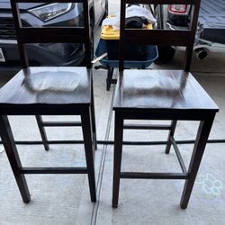 Pier 1 Tall Wood Bar Chairs
