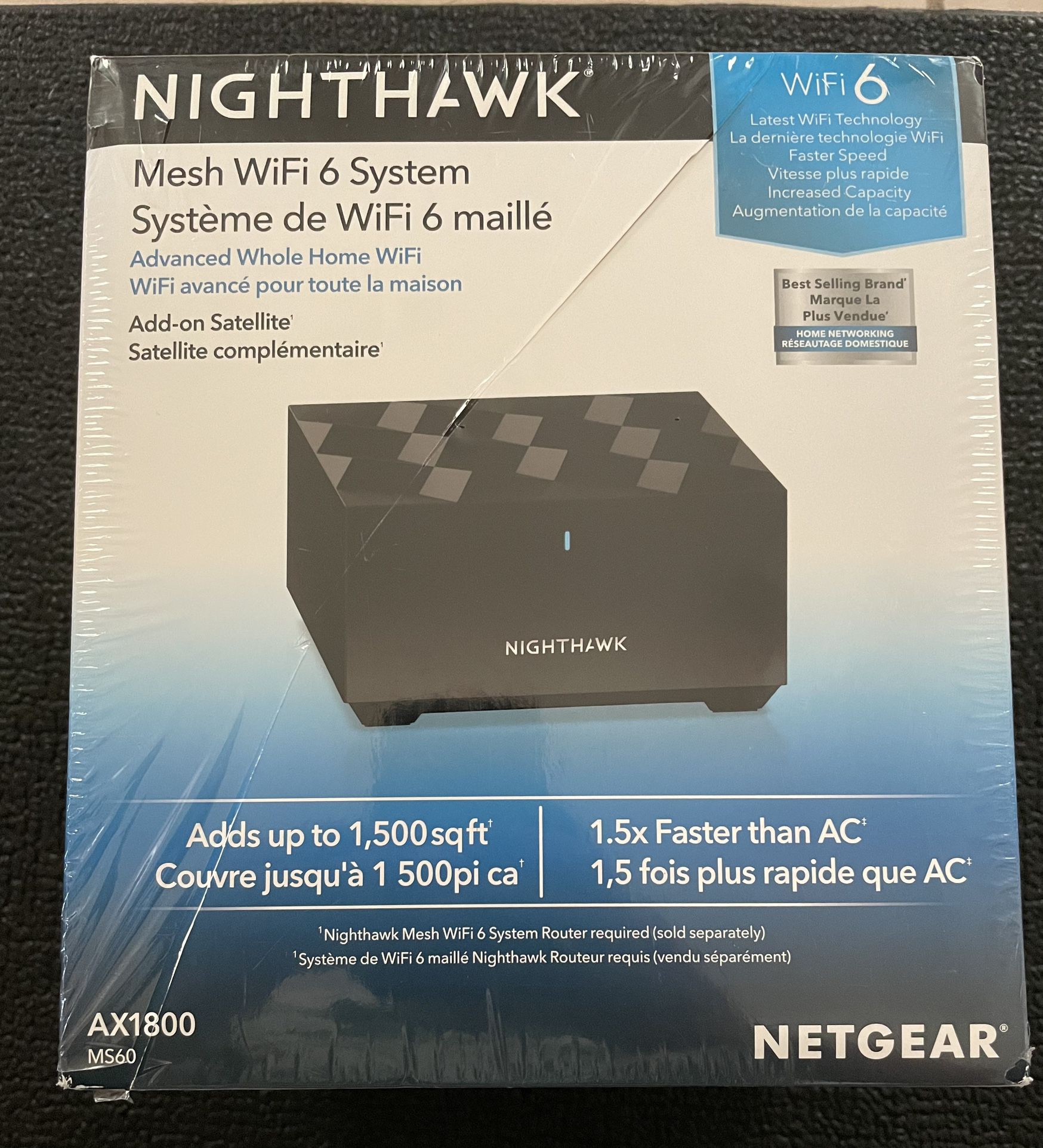 Netgear Nighthawk MS60 Dual Band AX1800 Home Mesh Wi-Fi 6 Add On Satellite