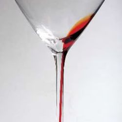 Set of (3) Vintage 7” Pier 1 Martini Glasses with  Drop of Color  Drip Down  Filament Stem.