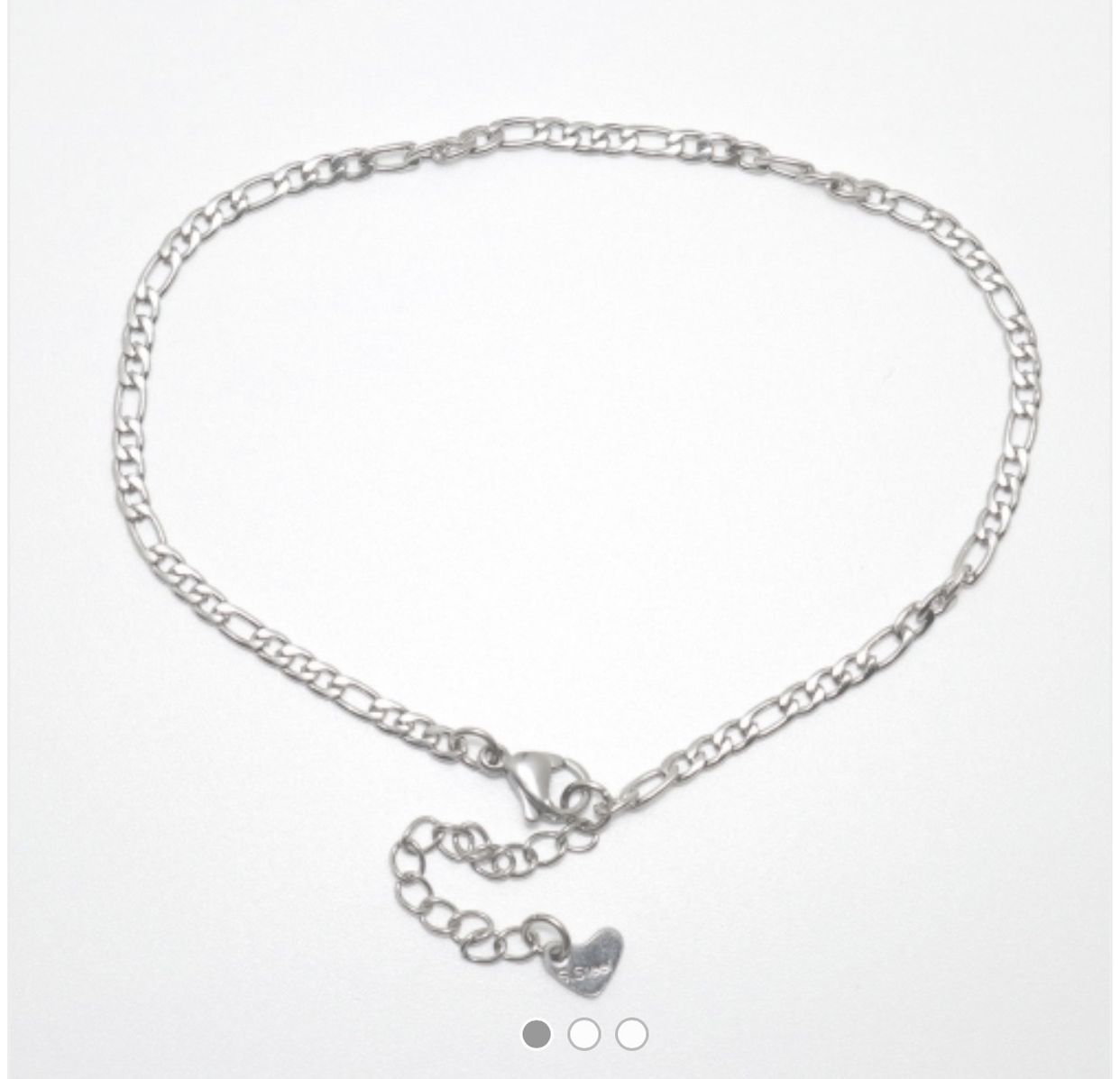 Stainless Steel Anklet Silver Tone Oval