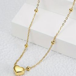 Heart&Beads Golden Necklace