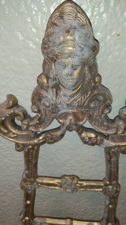 Art Nuevo Gilded Metal Wall Easle