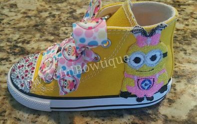 Minion Swarovski Blinged Converse