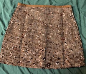 sparkly bronze sequin mini skirt