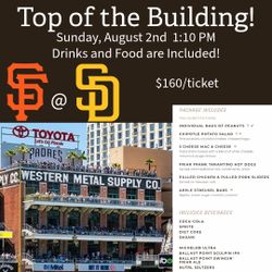 Padres vs. Giants 8/2 All inclusive Western Metal Building