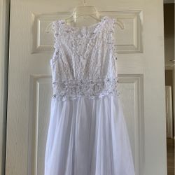 Cute White Flower Girl Wedding Dress 