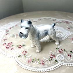 Vintage Bone china Lenwile Ardalt Schnauzer Dog  Figurine