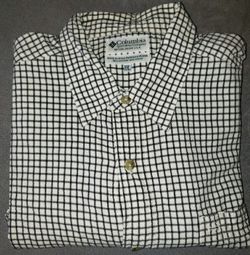 Columbia mens XL button front black and white