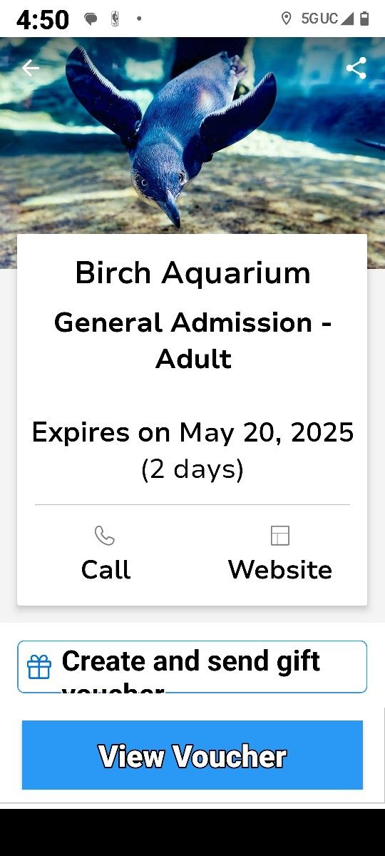 Birch Aquarium Voucher
