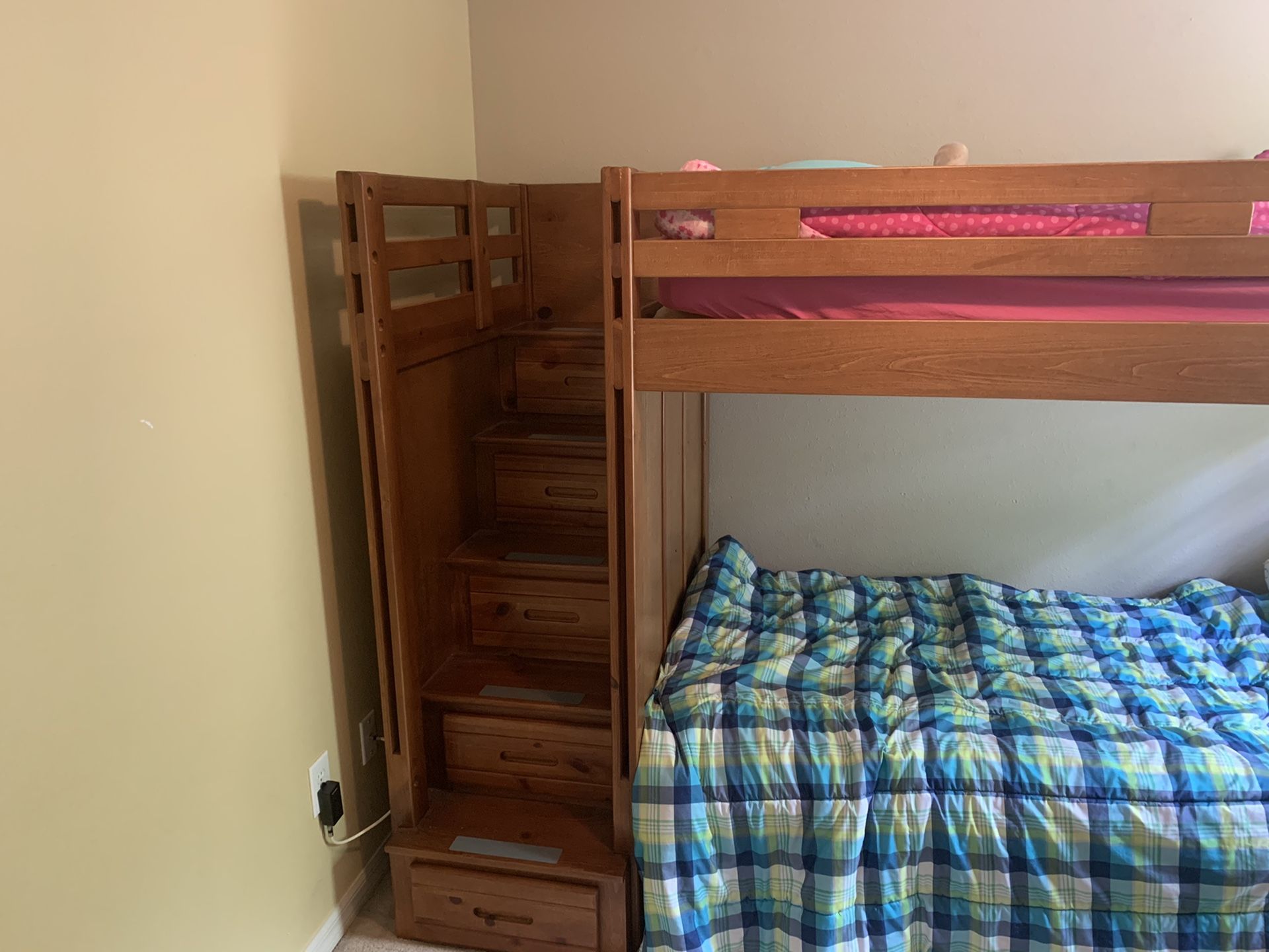 Solid wood bunk beds. Twin over twin