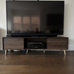 Brown TV Stand With Gold Legs