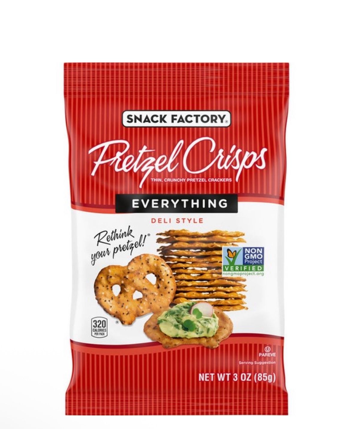 Snack Factory Pretzel Crips 3oz Pack Of 12