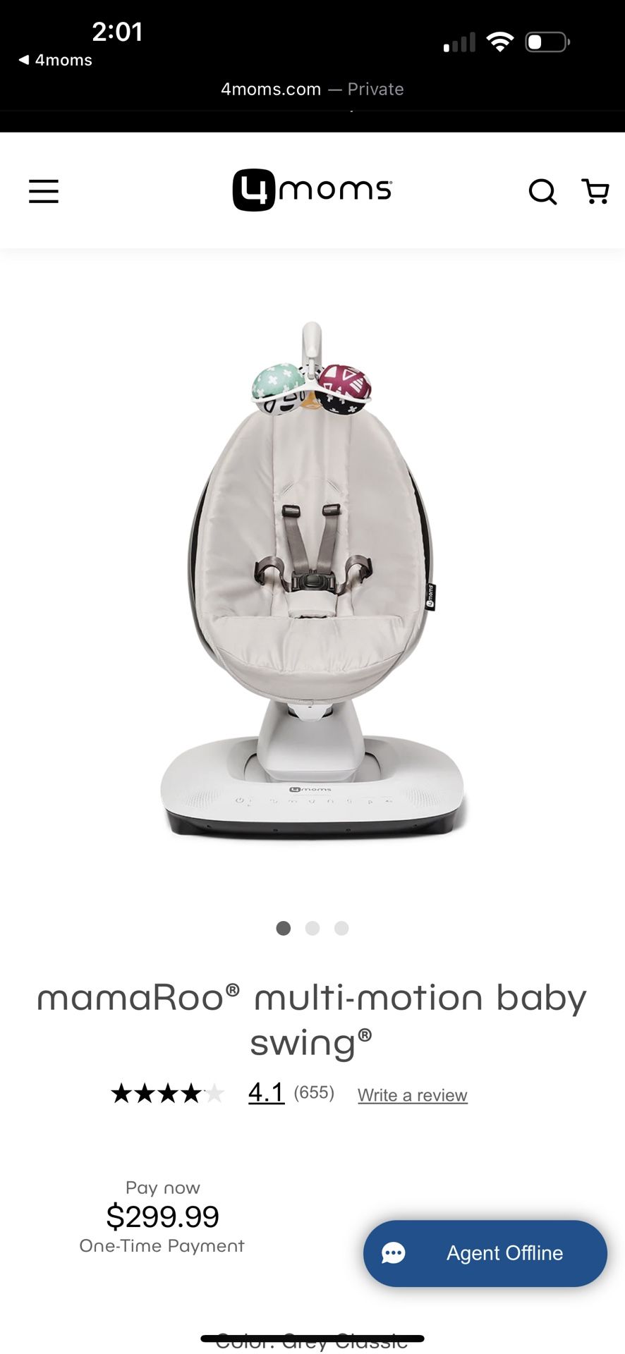 4 Moms MamaRoo® Multi-Motion Baby Swing