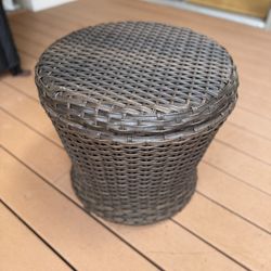 Patio Table, Two Chairs and Footstools, Including Cushions and Pillows and Table