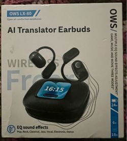 BRAND NEW FACTORY SEALED BOX AI Language Translator Wireless Earbuds OWS LX-80 V5.4 Touch Controls & Color Screen, Skin Tone