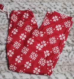 NEW Red Holiday Snowflake Print Lounge Pajama Pants