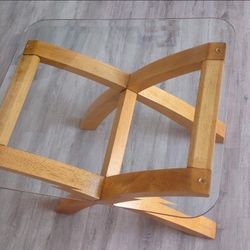 Glass top End table, mid century modern