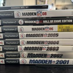 Madden 2001-2008 and 1997 For PS2