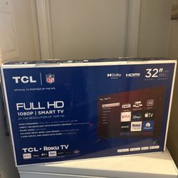 32” TCL Smart Roku  TV **NEW OPEN BOX**